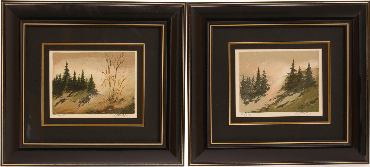 ODD JACOBSEN. Farblithografien, 2 Stück, signiert und nummeriert.