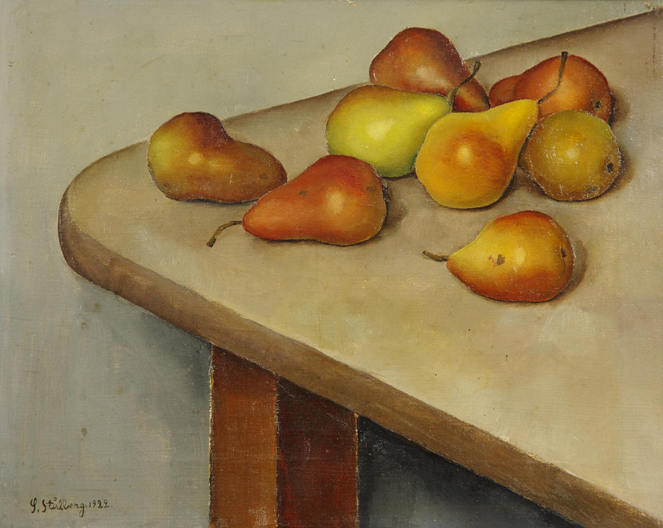 SVEN STÅLBERG. Stilleben med päron, olja på duk, signerad S. Stålberg 1922.