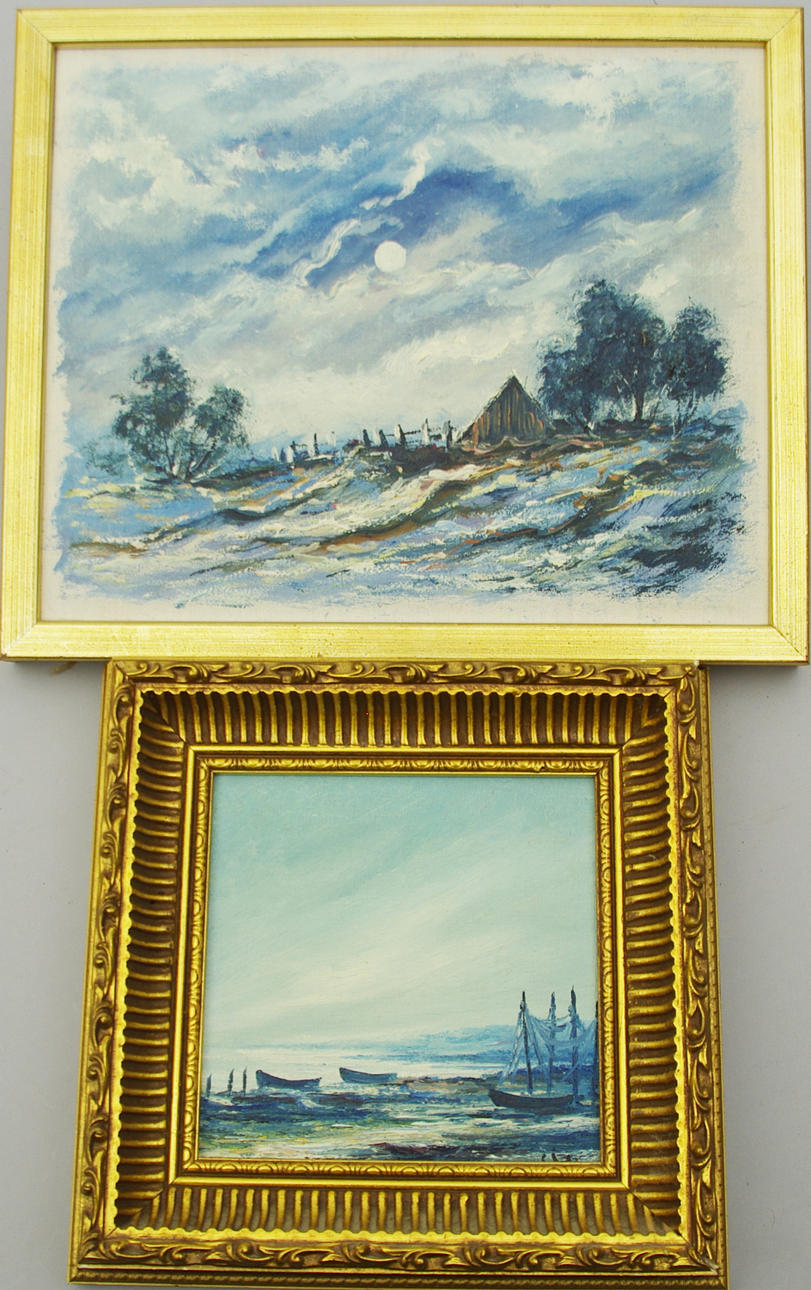 CARL JULIUS. Kustlandskap, 2 stycken, olja på duk, signerade C. Julius.