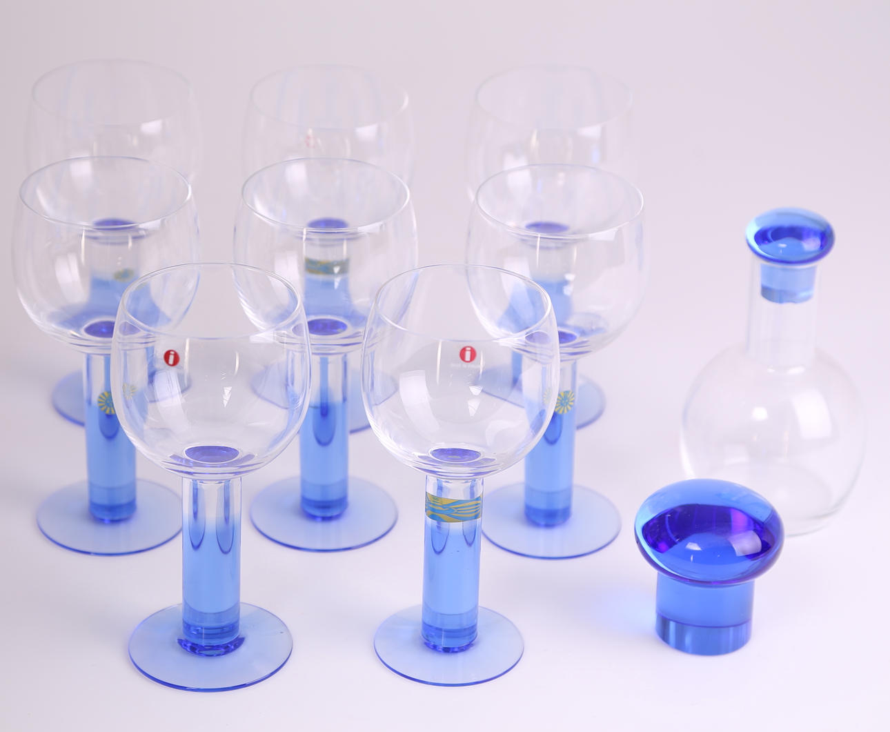 GLASSERVICE, 10 delar, Mondo - Iittala - Finland, sent 1900-tal.