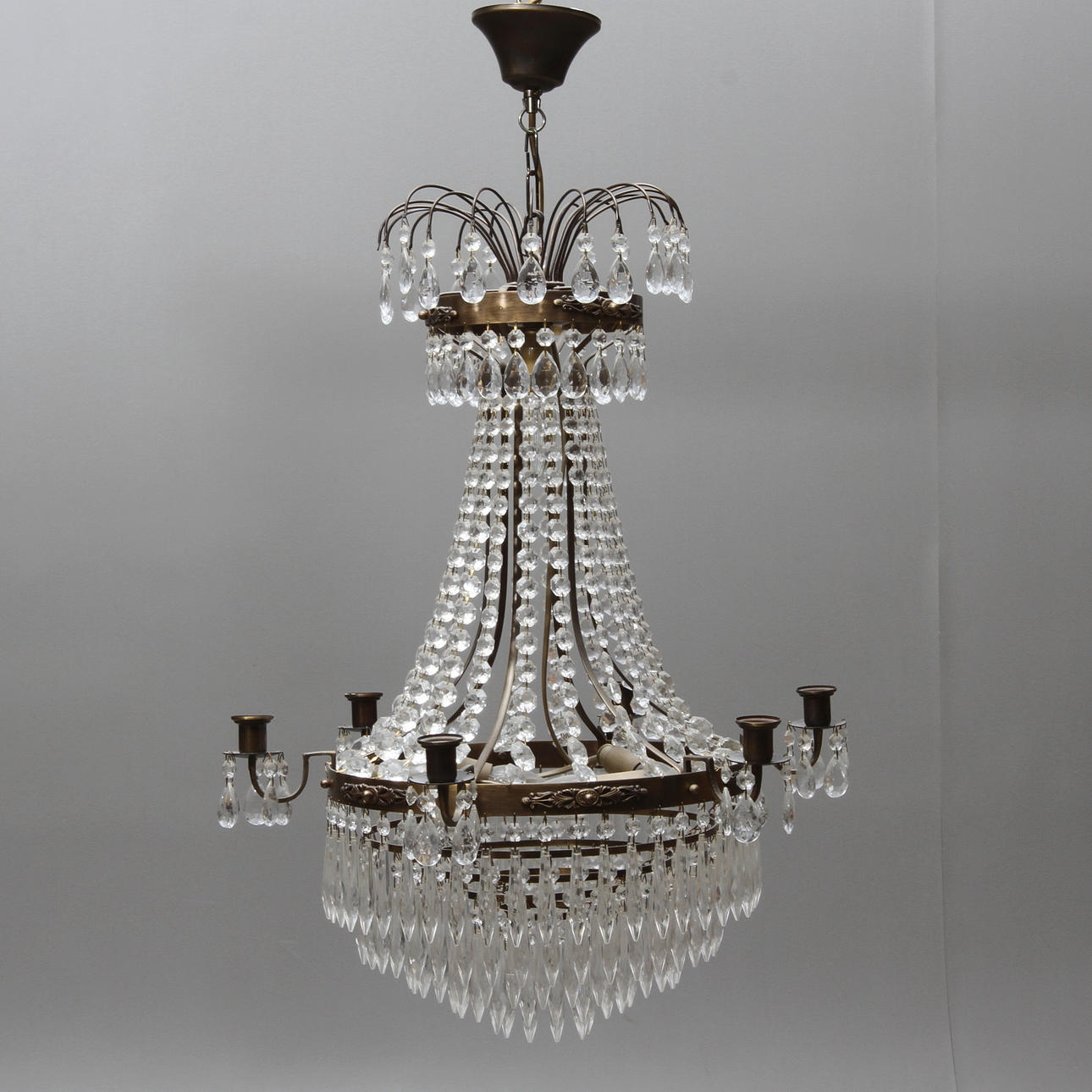 LJUSKRONA, för 6 st ljus, gustaviansk stil, 19/2000-tal.