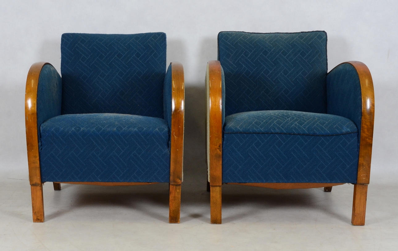 FÅTÖLJER, ett par, funkis, 1900-talets första hälft.