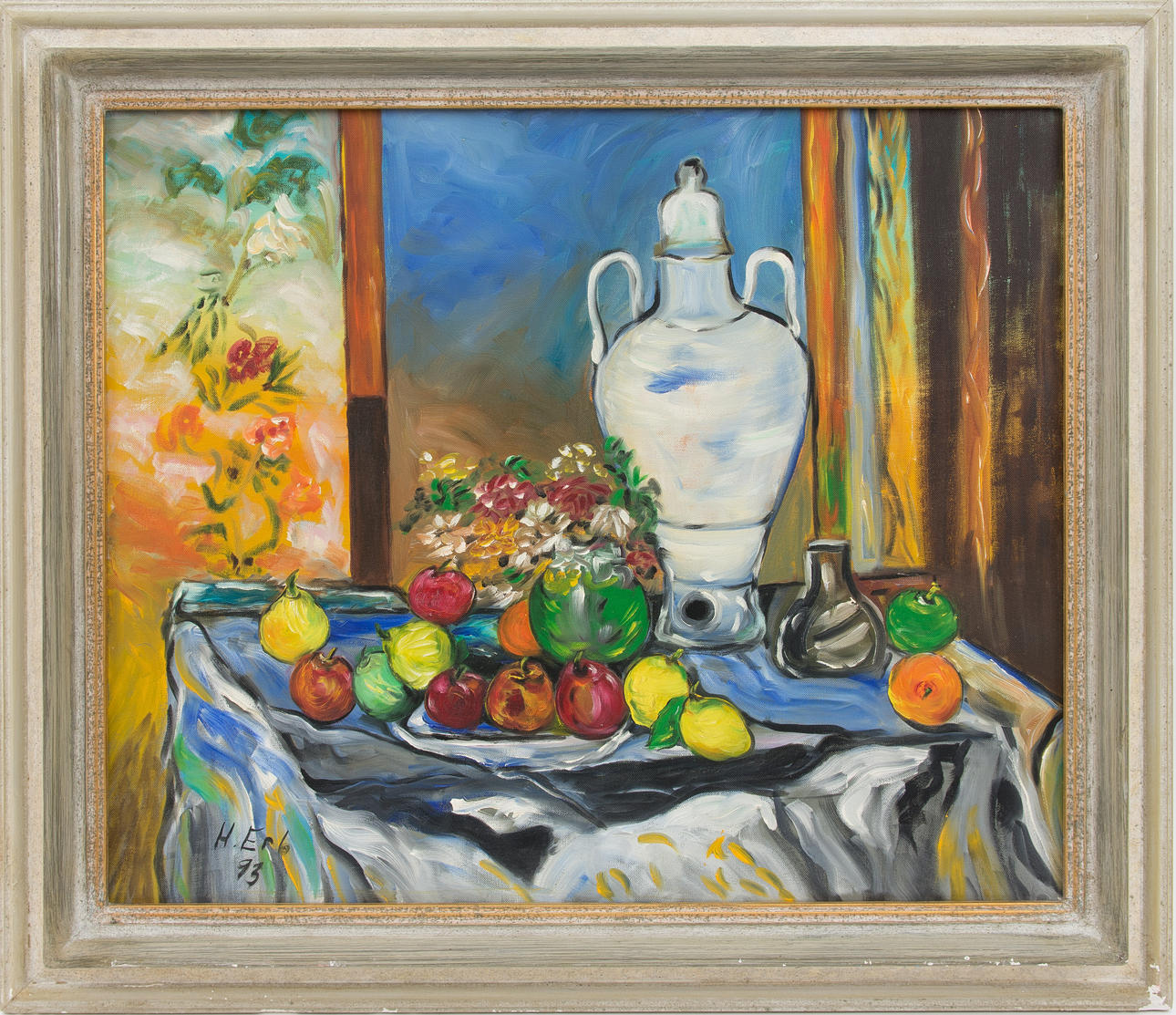 OKÄND KONSTNÄR. olja på duk, signerad och daterad 93.