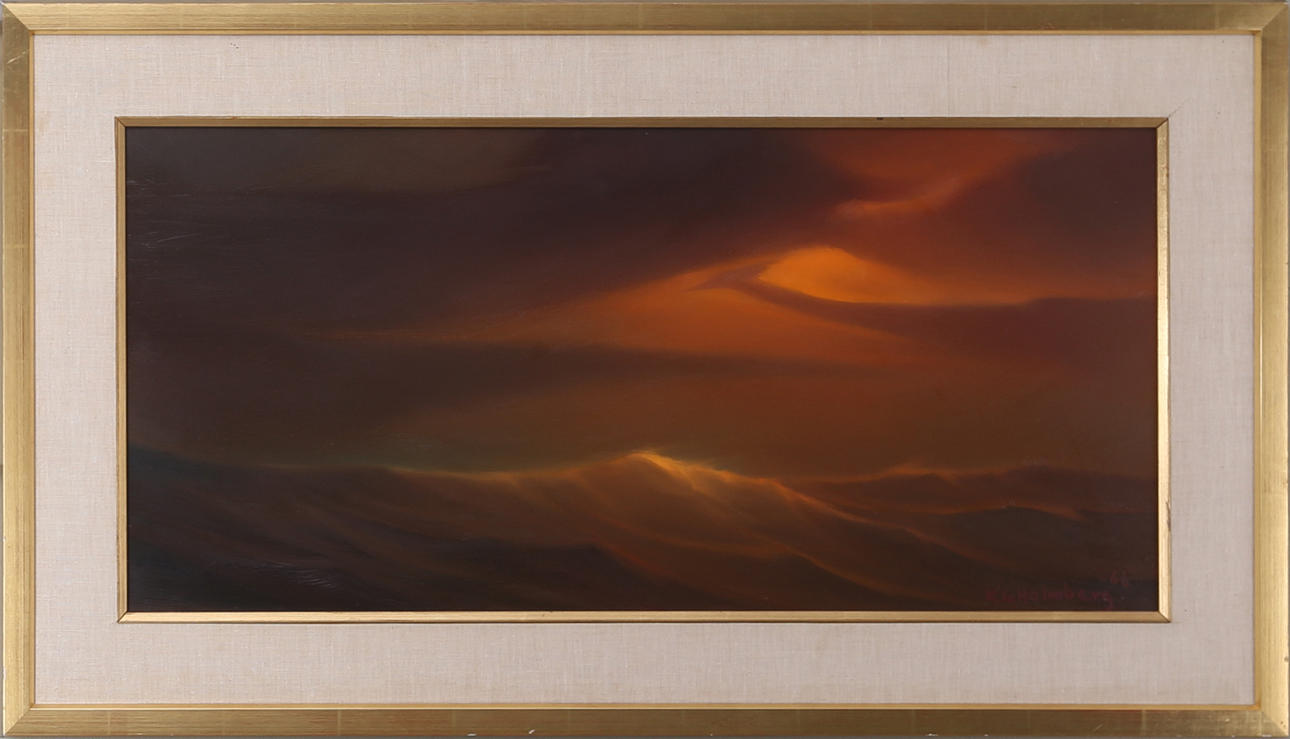 KARL GUSTAV HOLMBERG. Havsmotiv Olja på pannå, signerad KG Holmberg och daterad -66.