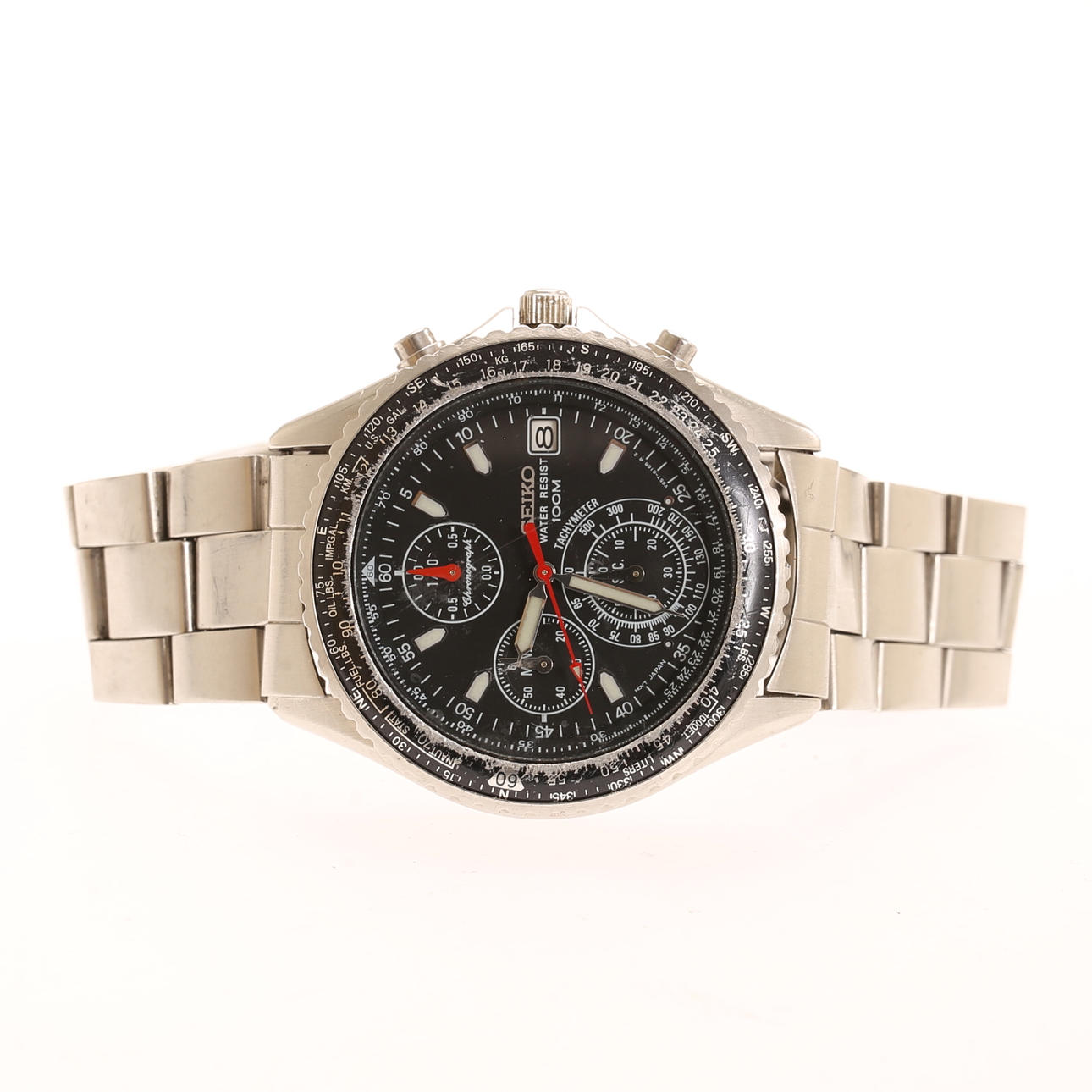 HERRARMBANDSUR, Seiko, "Flightmaster Pilot", Chronograph 100M, stål.