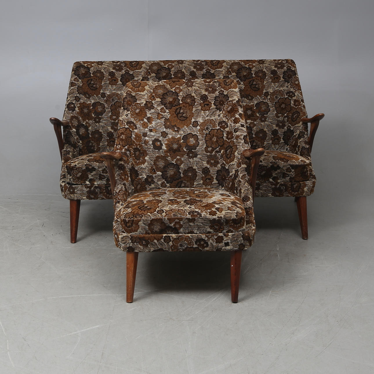 SOFFA och FÅTÖLJ, Svante Skogh, Säffle Möbelfabrik. 1950-tal.