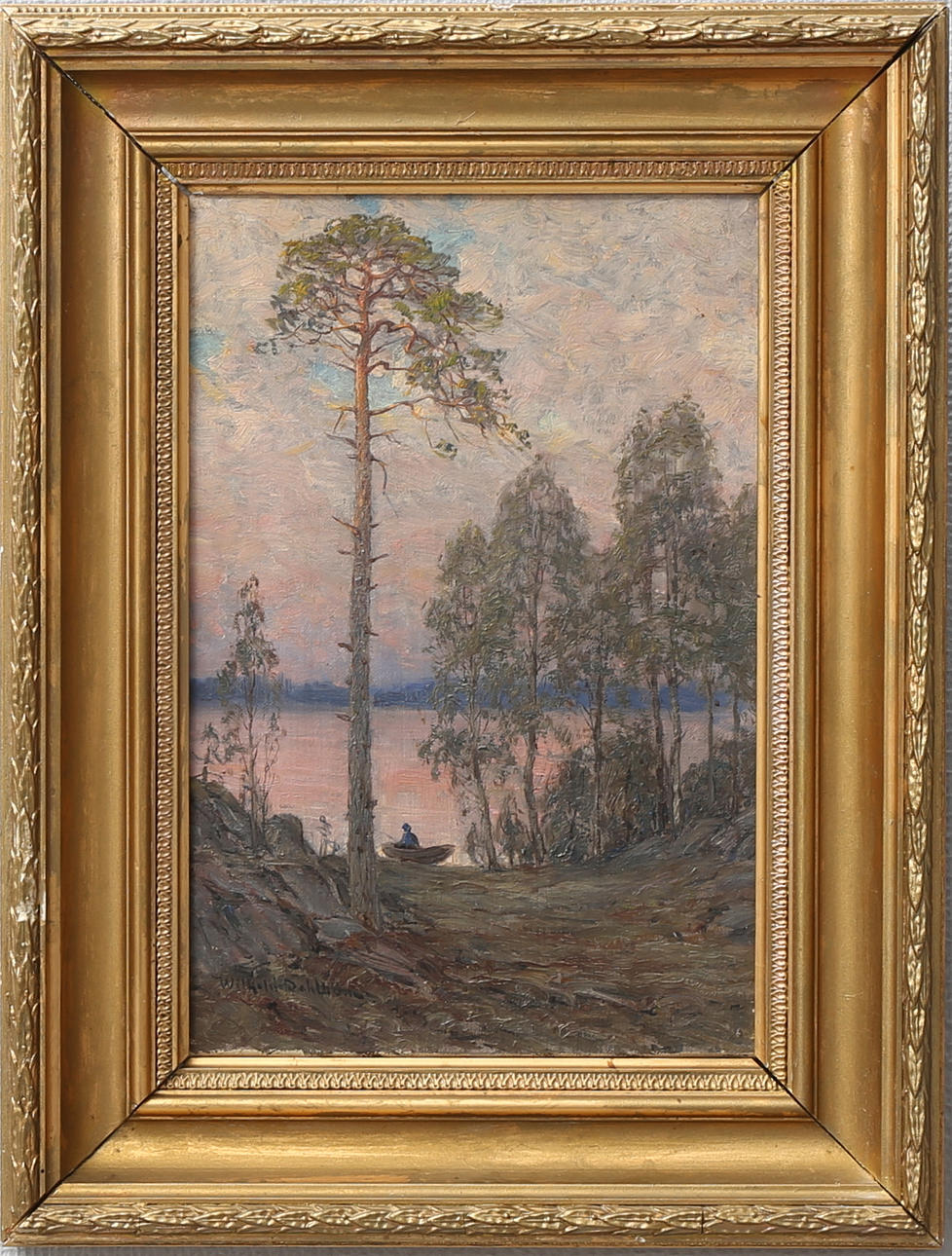 WILHELM DAHLBOM. Landskap, olja på duk, signerad.