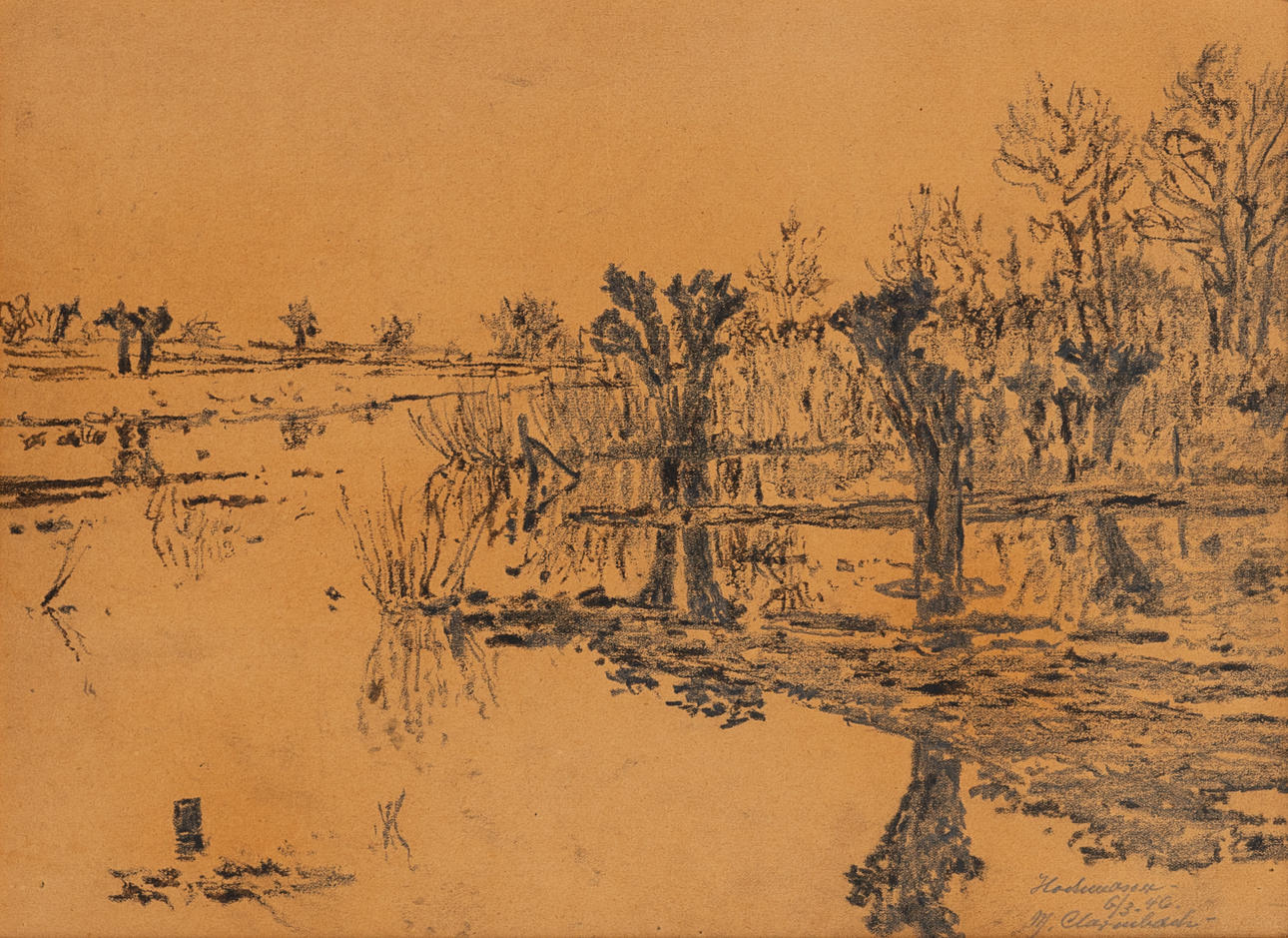 MAX CLARENBACH (1880-1952). Hochwasser.