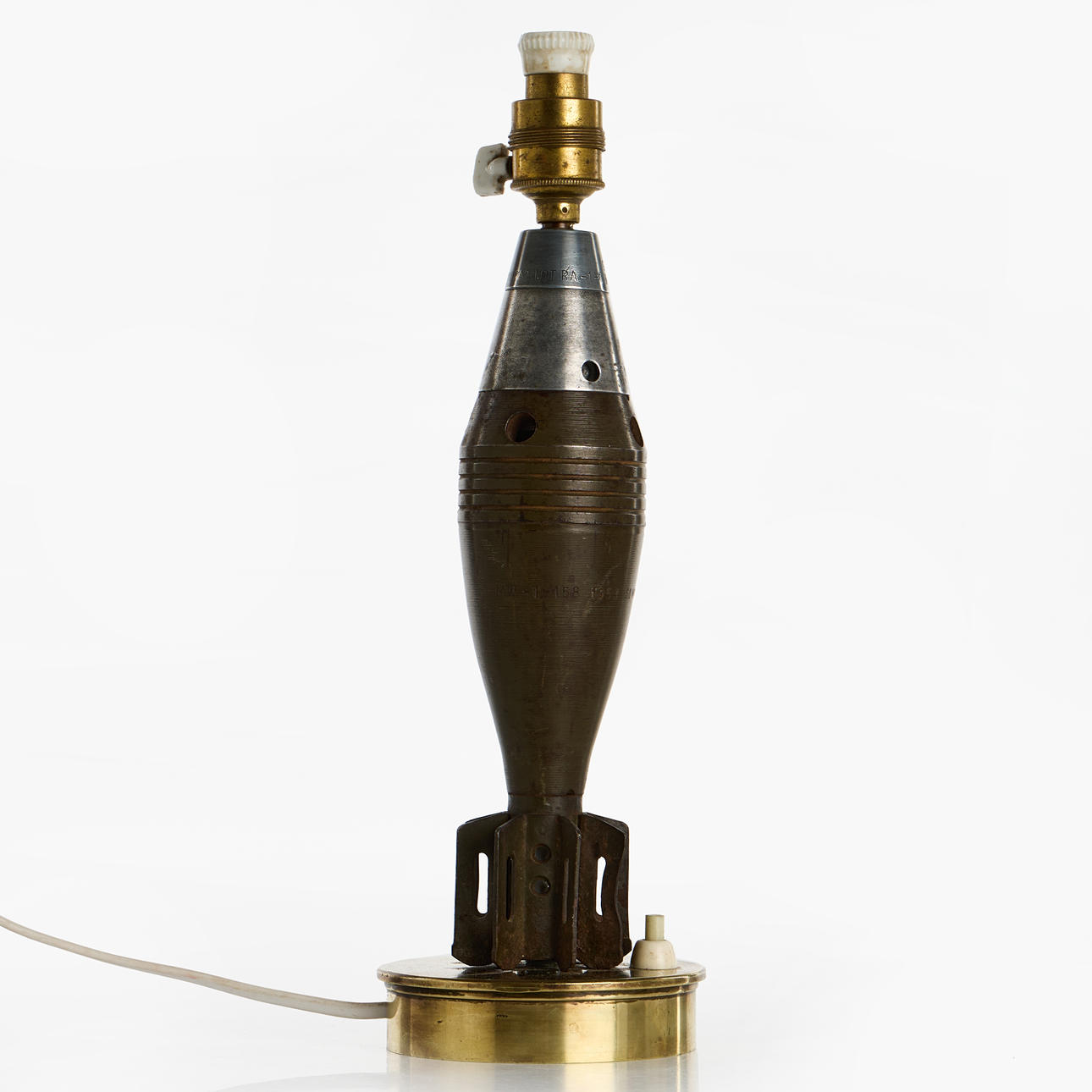 BORDSLAMPA, granat, 1920/30-tal.