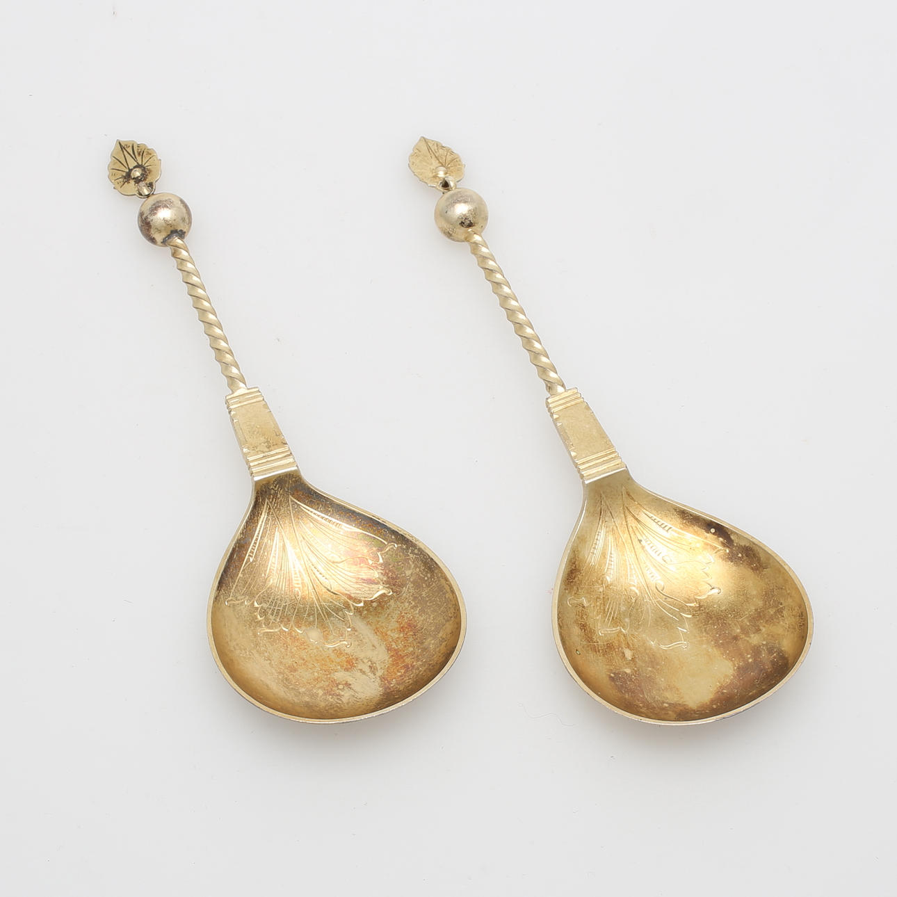 SUPSKEDAR, ett par, silver, Norge, 1800/1900-tal, vikt 64 gram.