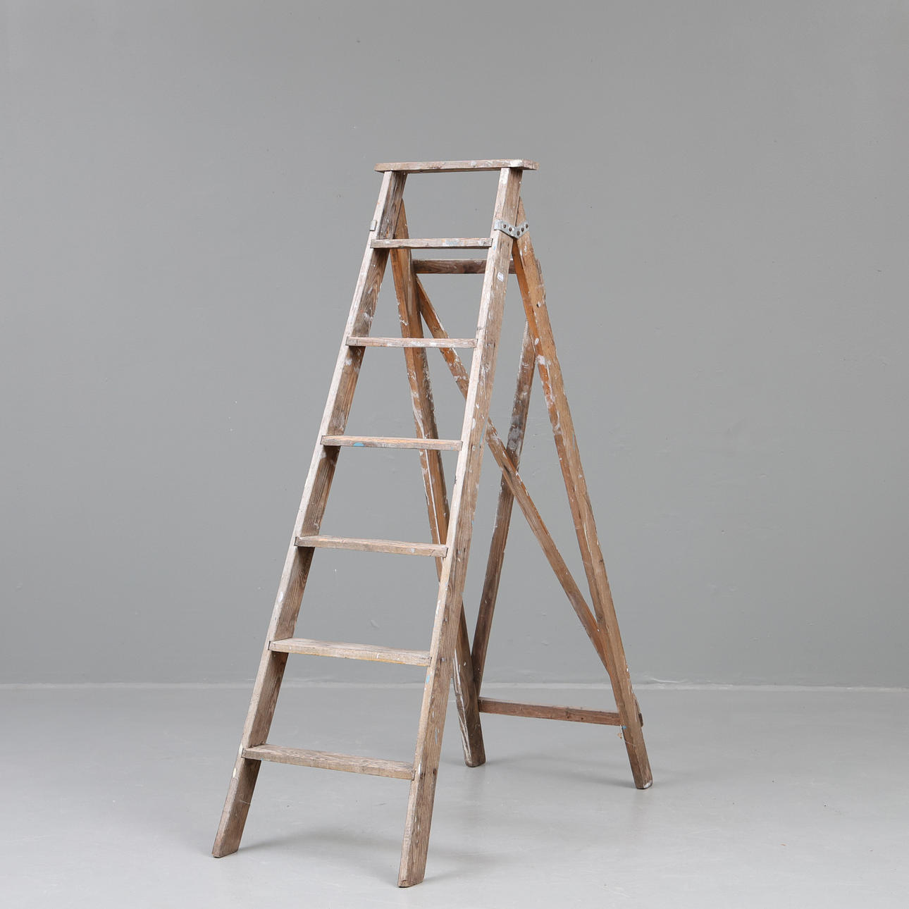 A 20th century painted pine ladder.