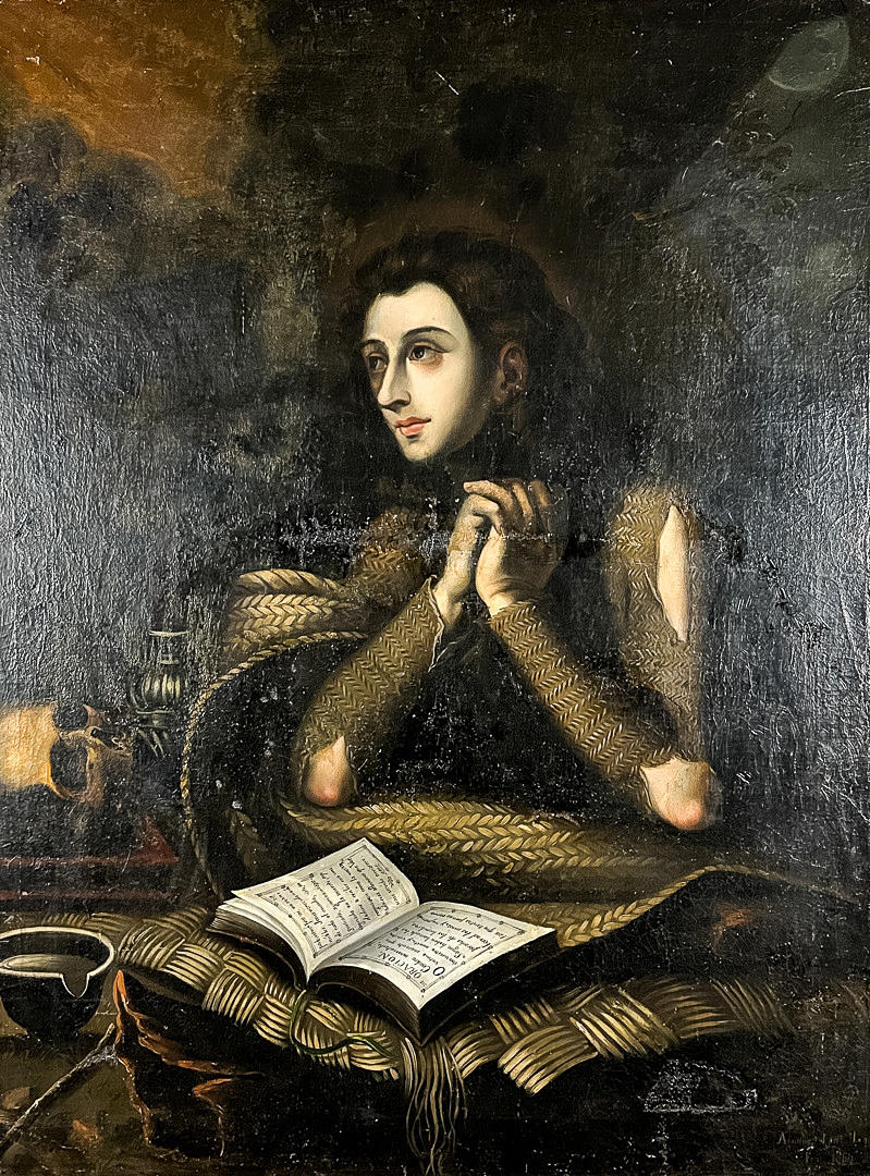 AUGUSTINE MARIA LARRA. OIL ON CANVAS, signed, dated-1860.