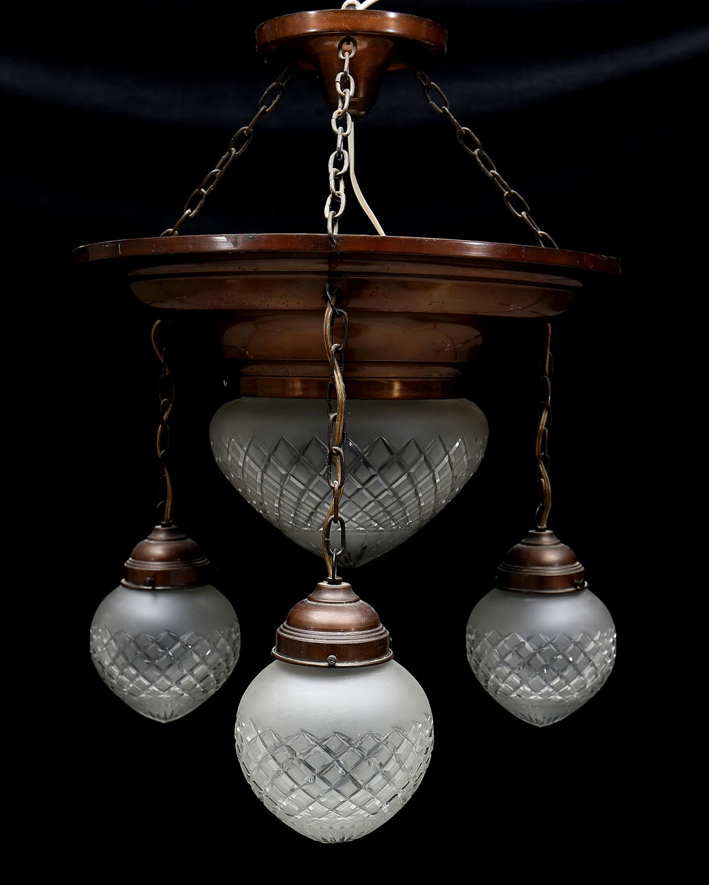 TAKLAMPA, patinerad koppar, jugend, 1900-talets början.