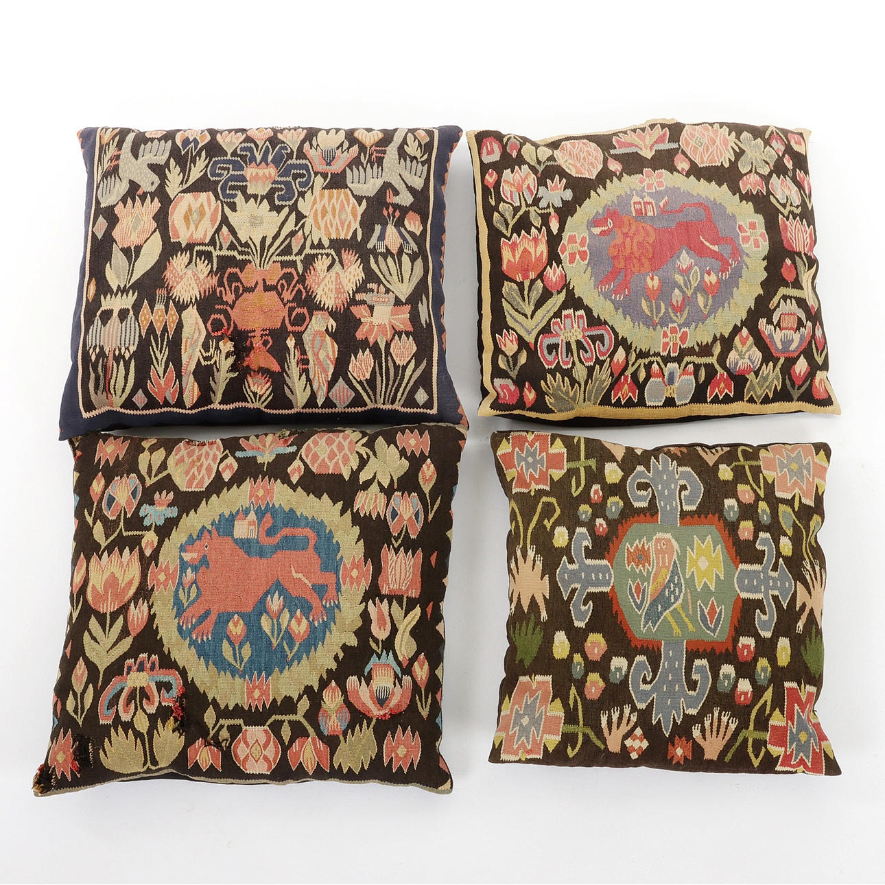 DYNOR, 4 st, flamskvävnad, Sverige 1800-tal.