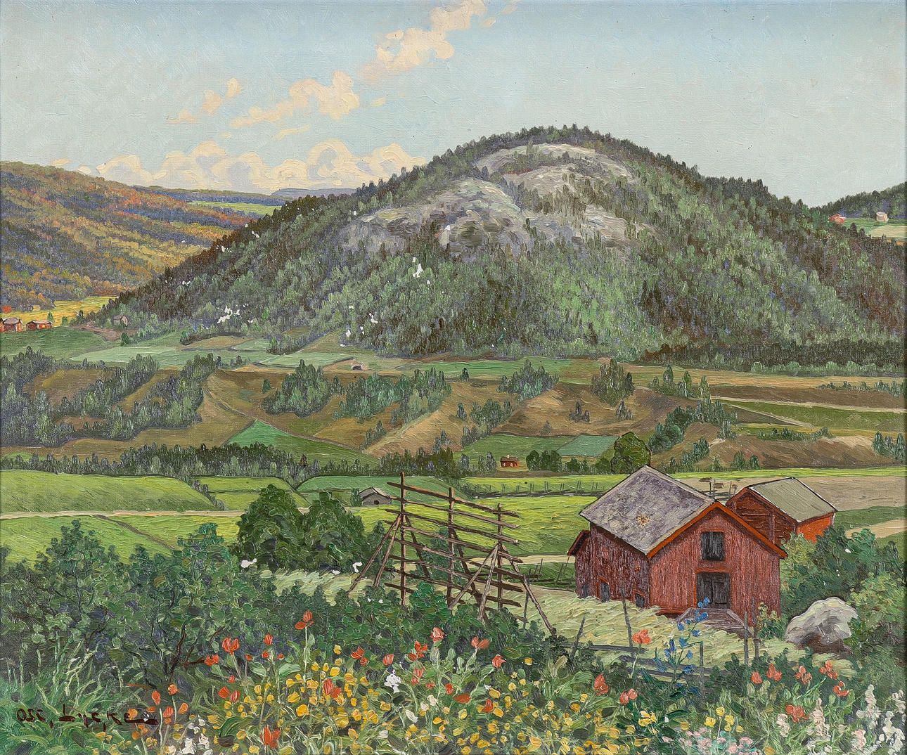 OSCAR LYCKE. Sommerliche Landschaft.