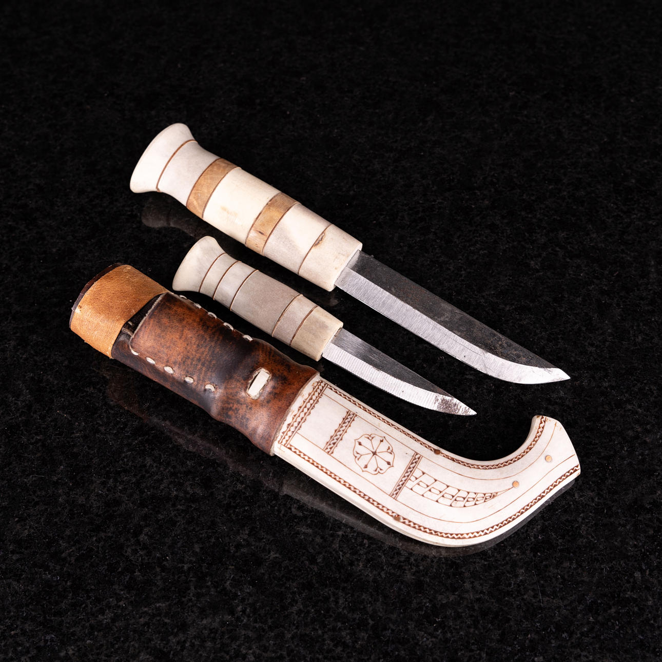 SIGURD MALMFJORD. Double Knife/Sami Knife, Signed 20th Century. Weapons ...