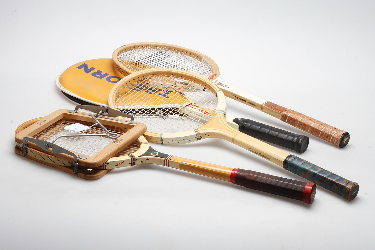 TENNISRACKET, 4 st, 1900-talets mitt.