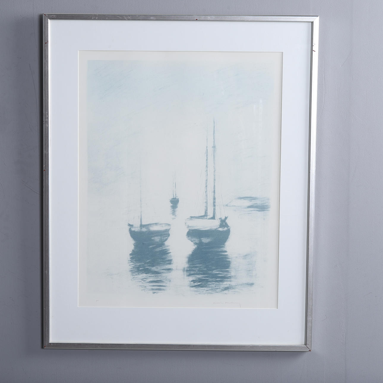 GUSTAV RUDBERG. LITHOGRAPH, “SCUTOR VID HVEN”, NR EA, SIGNED.