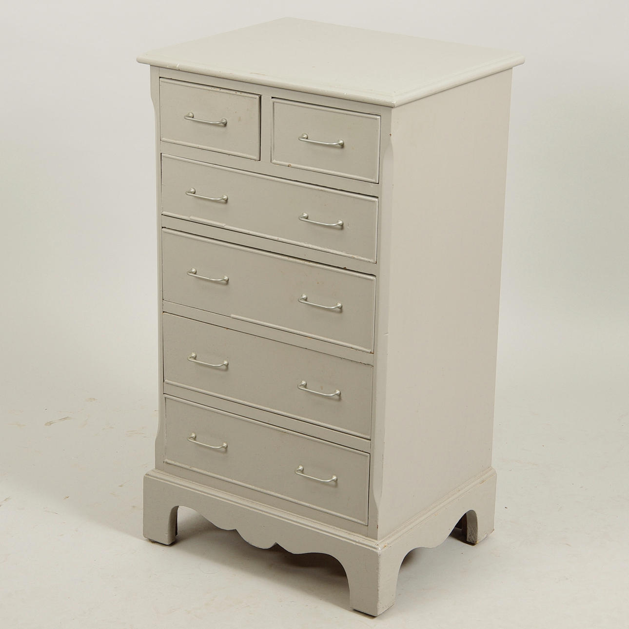 BYRÅ, 6-lådig, gråmålad, 1900-tal.