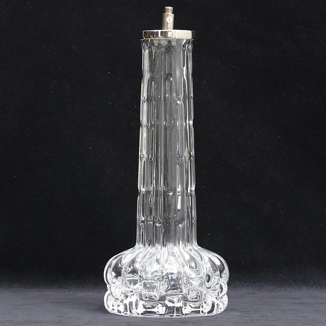 LAMPFOT, glas, Carl Fagerlund, Orrefors, signerad.