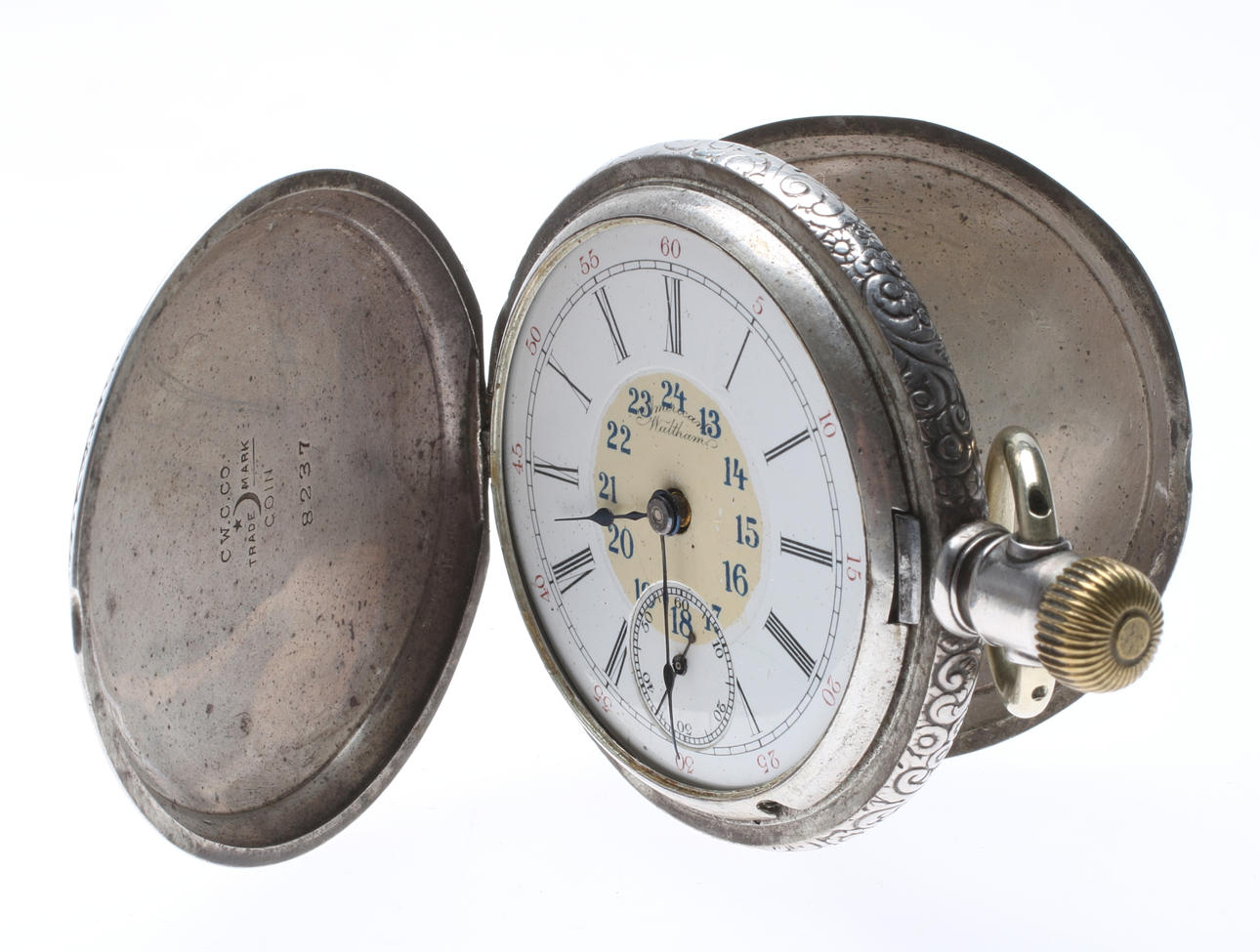 FICKUR,silver, Waltham,tidigt 1900-tal.