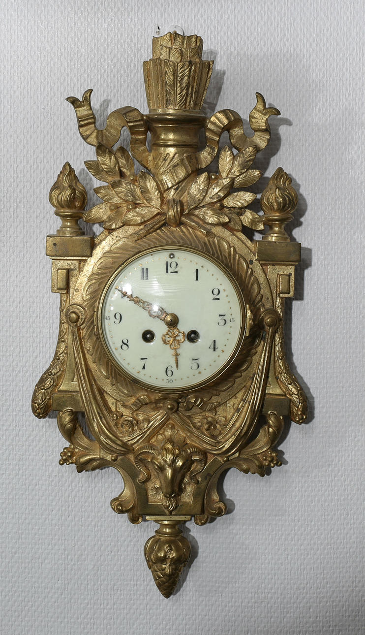 VÄGGPENDYL, brännförgyllt, Japy Freres, Frankrike.