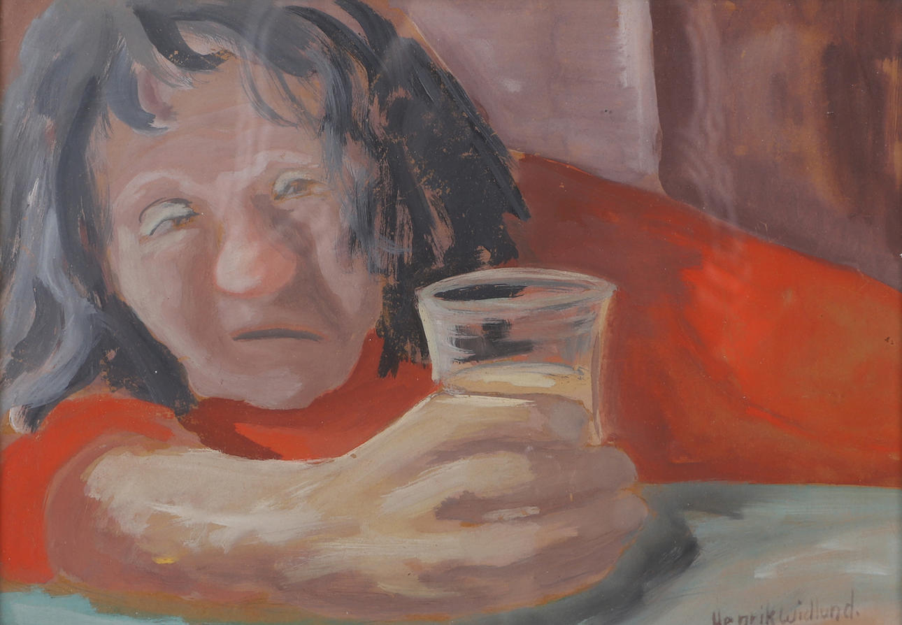 HENRIK WIDLUND. The day after, mixed media, signed.