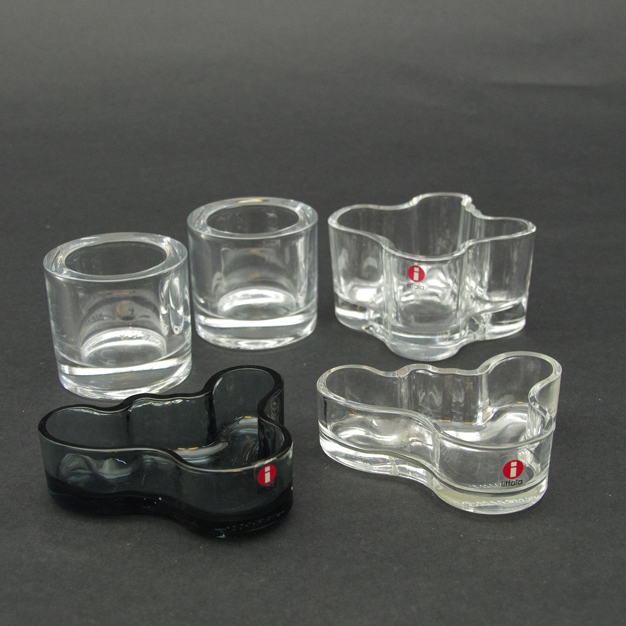 SKÅLAR, 5 stycken, glas, Iittala samt Marimekko.