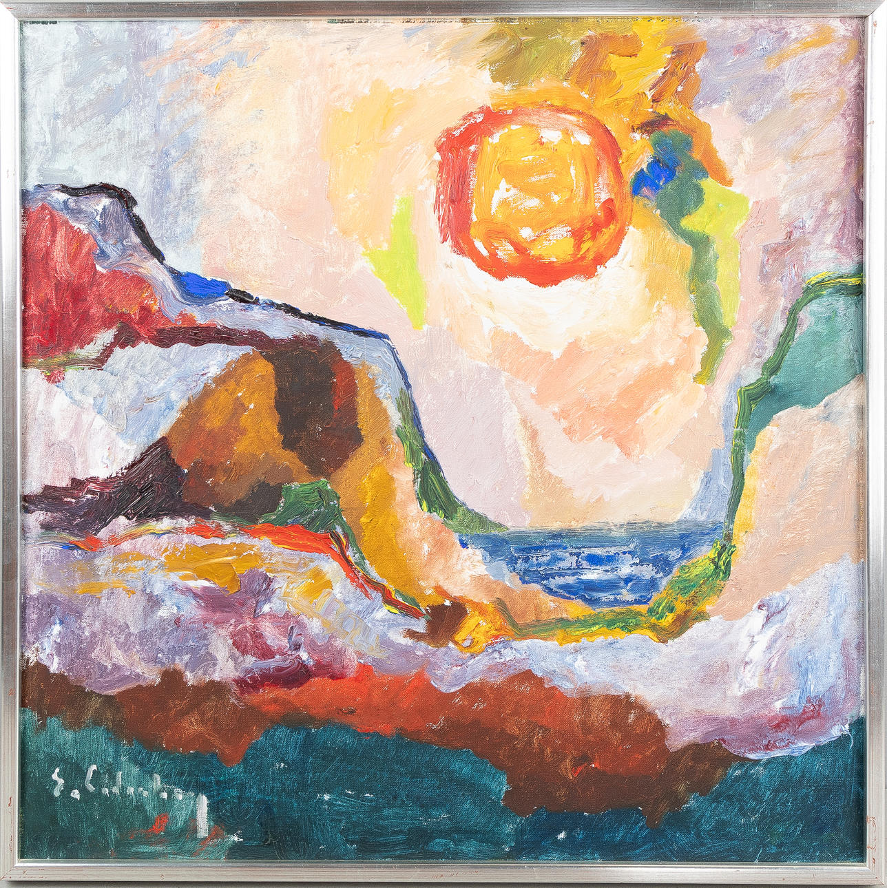 ERIC CEDERBERG. "Solnedgång", olja på duk.