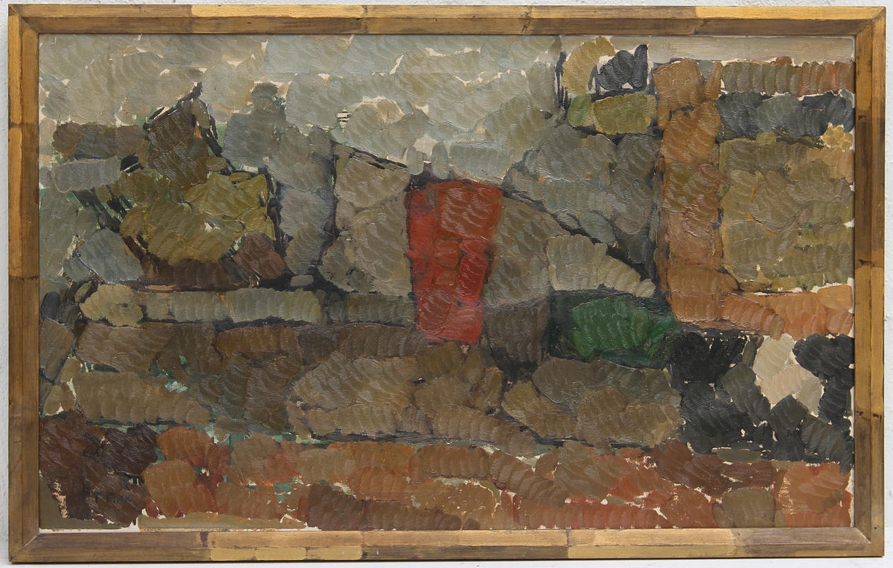 TULLAN FINK. Olja på duk. Komposition, signerad.