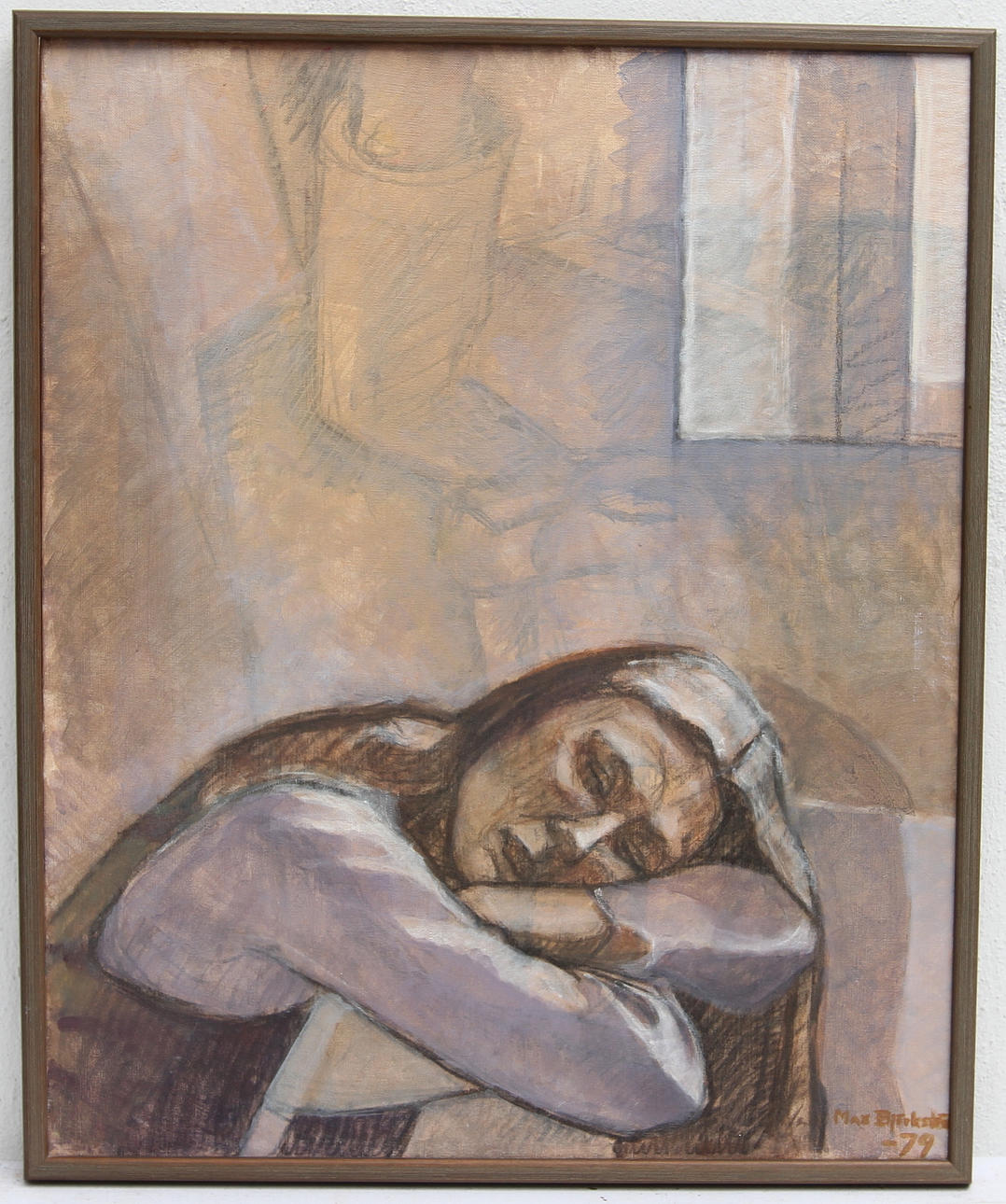 MAX BJÖRKSTRÖM. Olja på duk. "Britta", signerad-79.