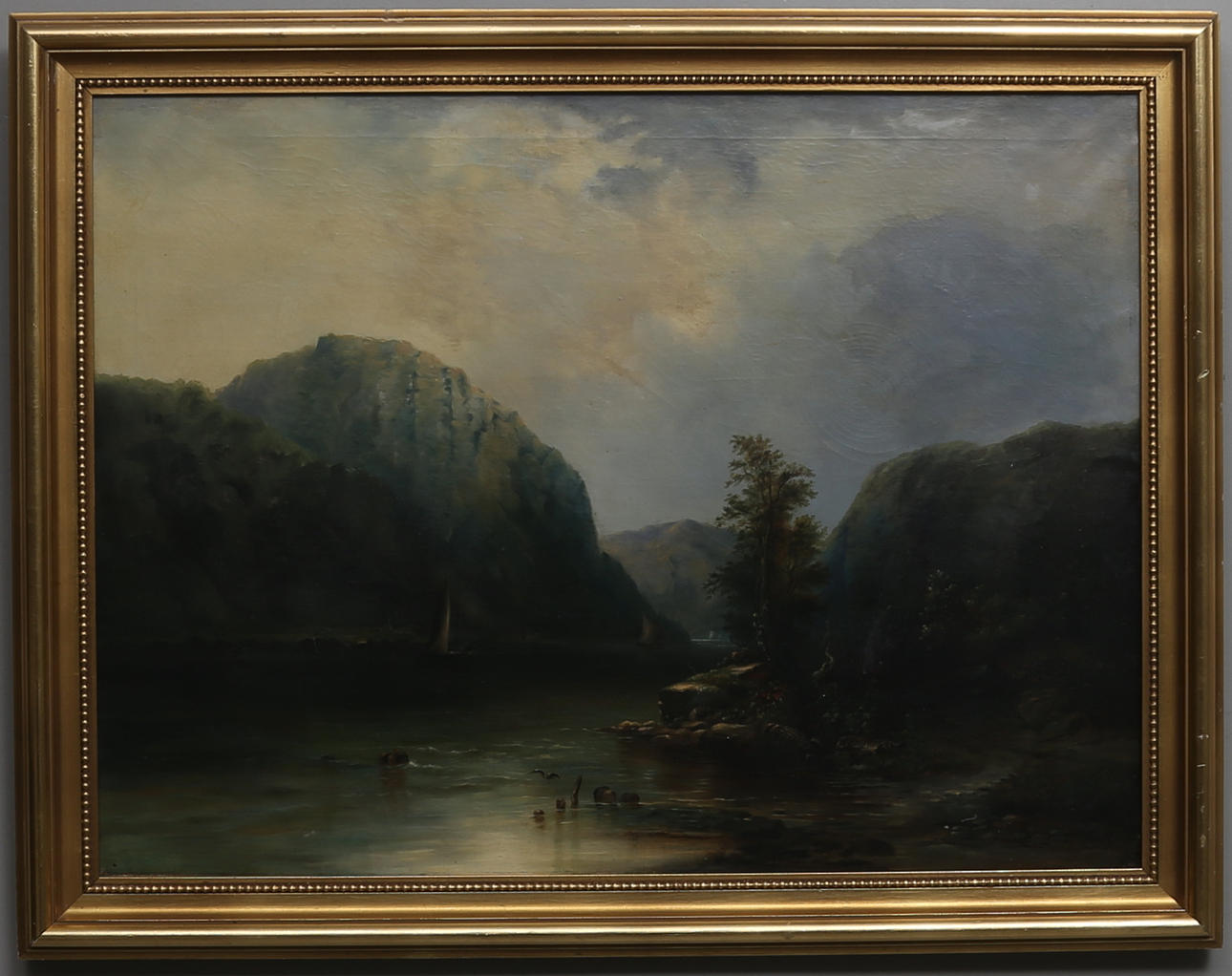 OIDENTIFIERAD KONSTNÄR. Olja på duk, 1800-tal, monogramsignerad GR.