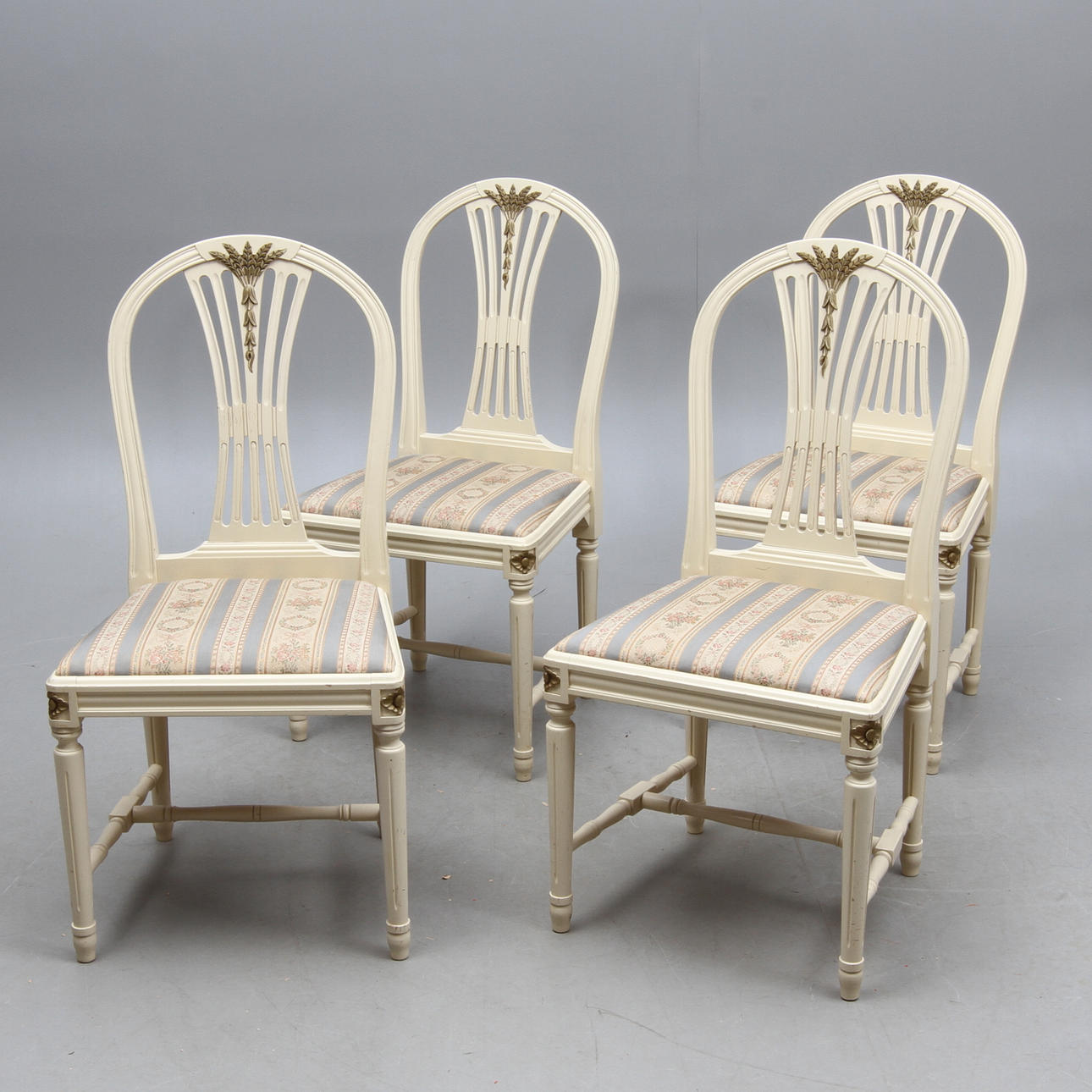 STOLAR 4 st, gustaviansk stil, 1900-tal.