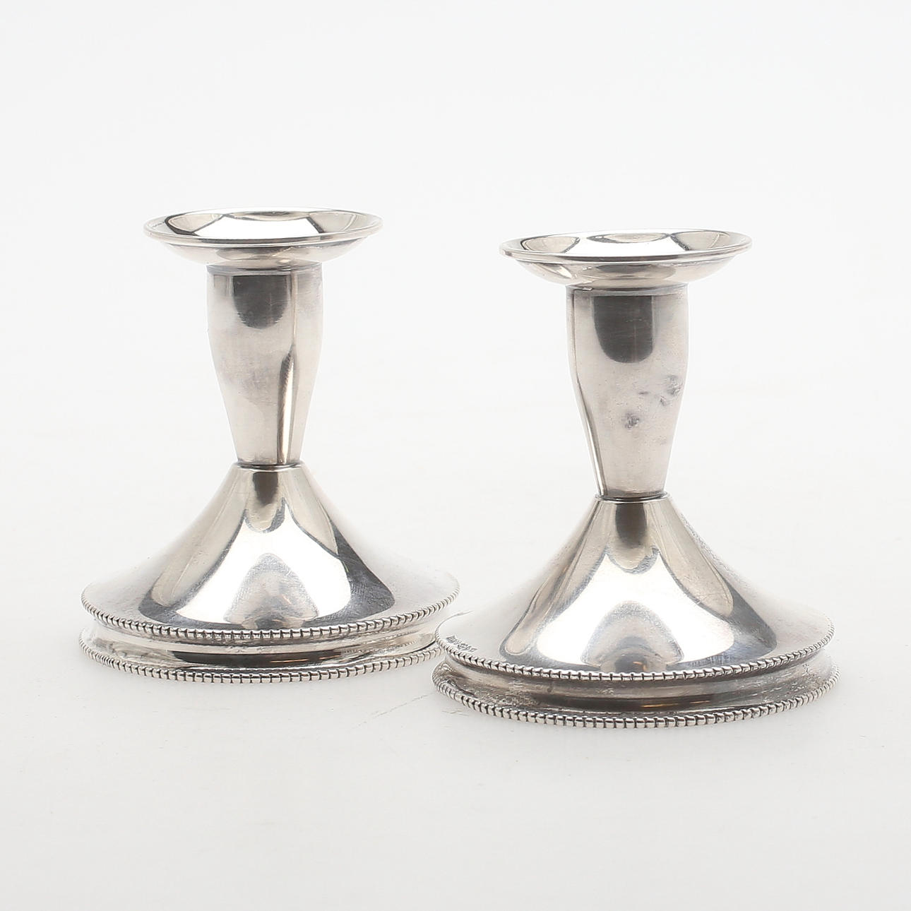 LJUSSTAKAR, ett par, silver, Tenn & Silver Ab, Göteborg, totalvikt 274,6 gram, 1973.