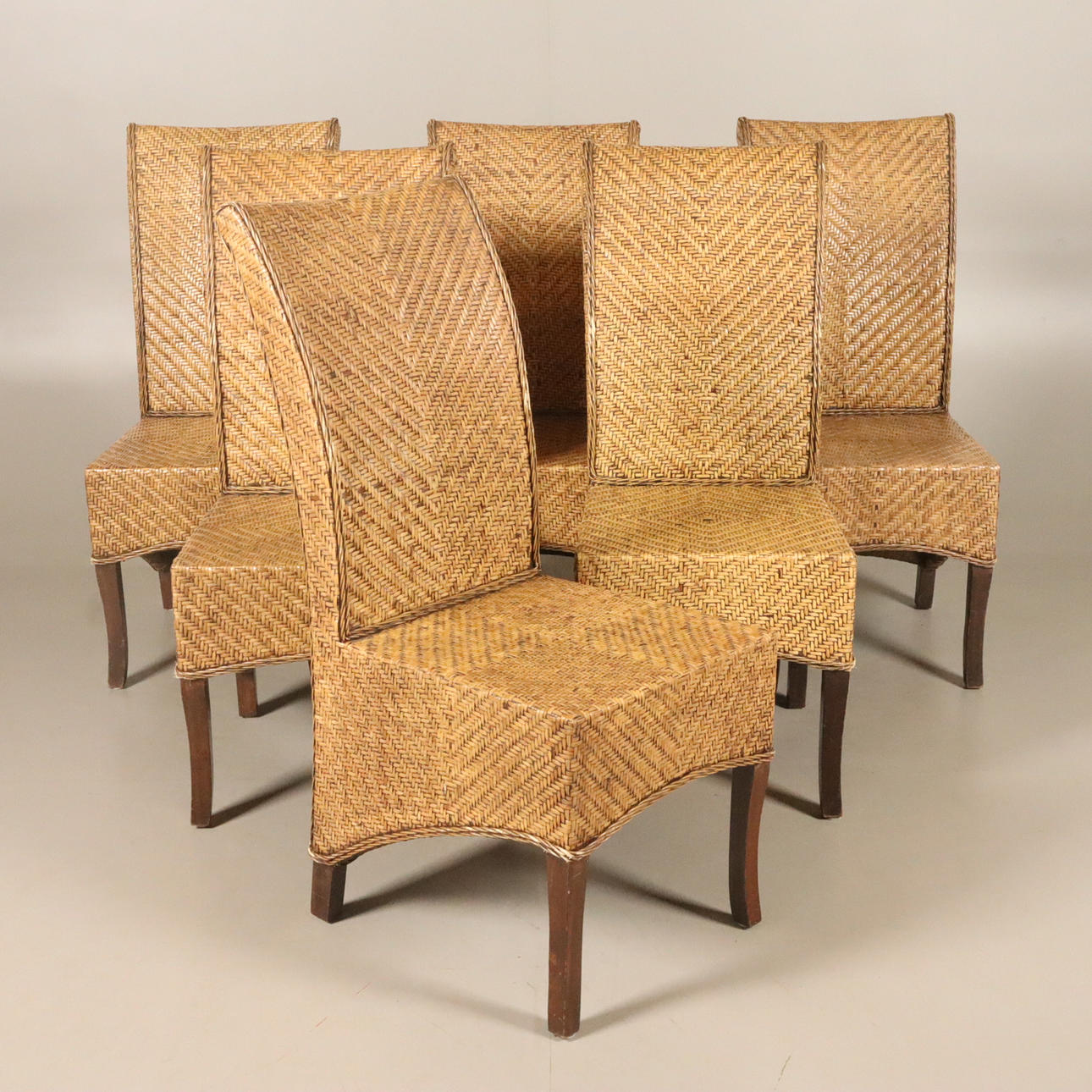 STOLE, 6 stk., flettet sæde.