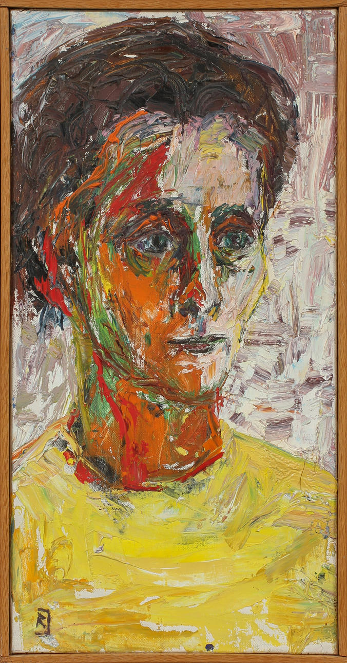 RAGNAR JOHANSSON. Portrait, oil on canvas, monogram signed.