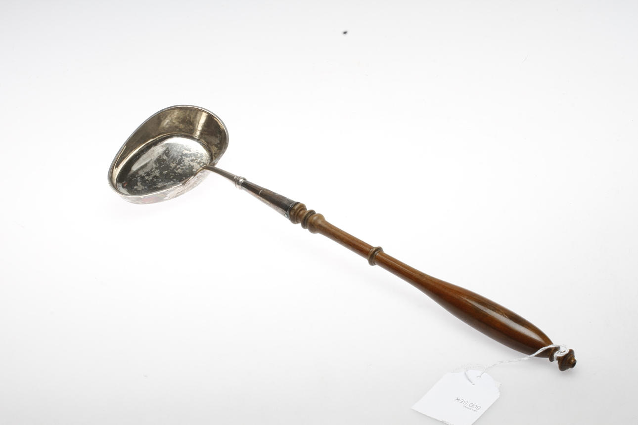 SOPPSLEV, Anders Emanuel Blomquist, 1833, Vadstena, trä och silver.