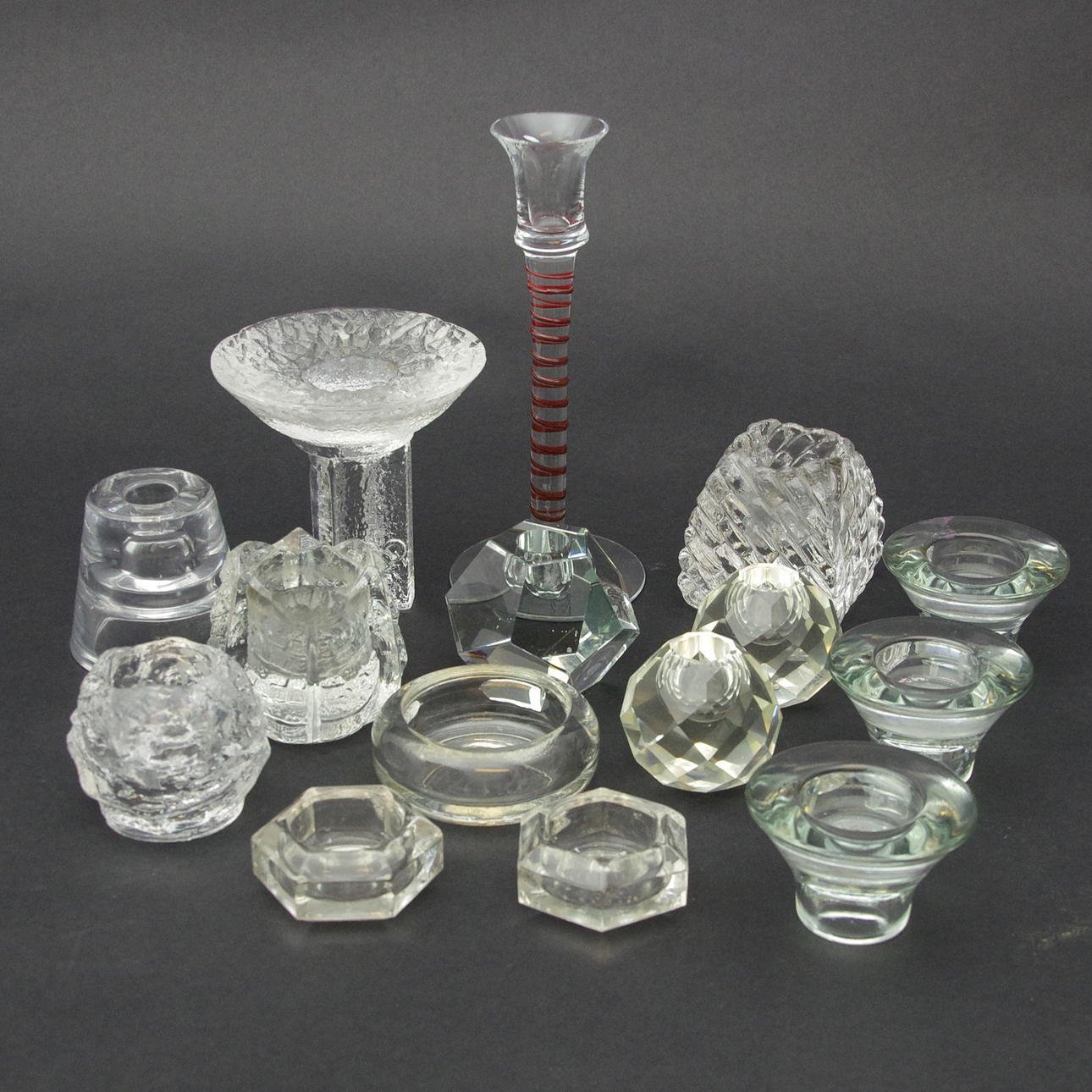 LJUSSTAKAR, glas/kristall, bl.a. Orrefors.