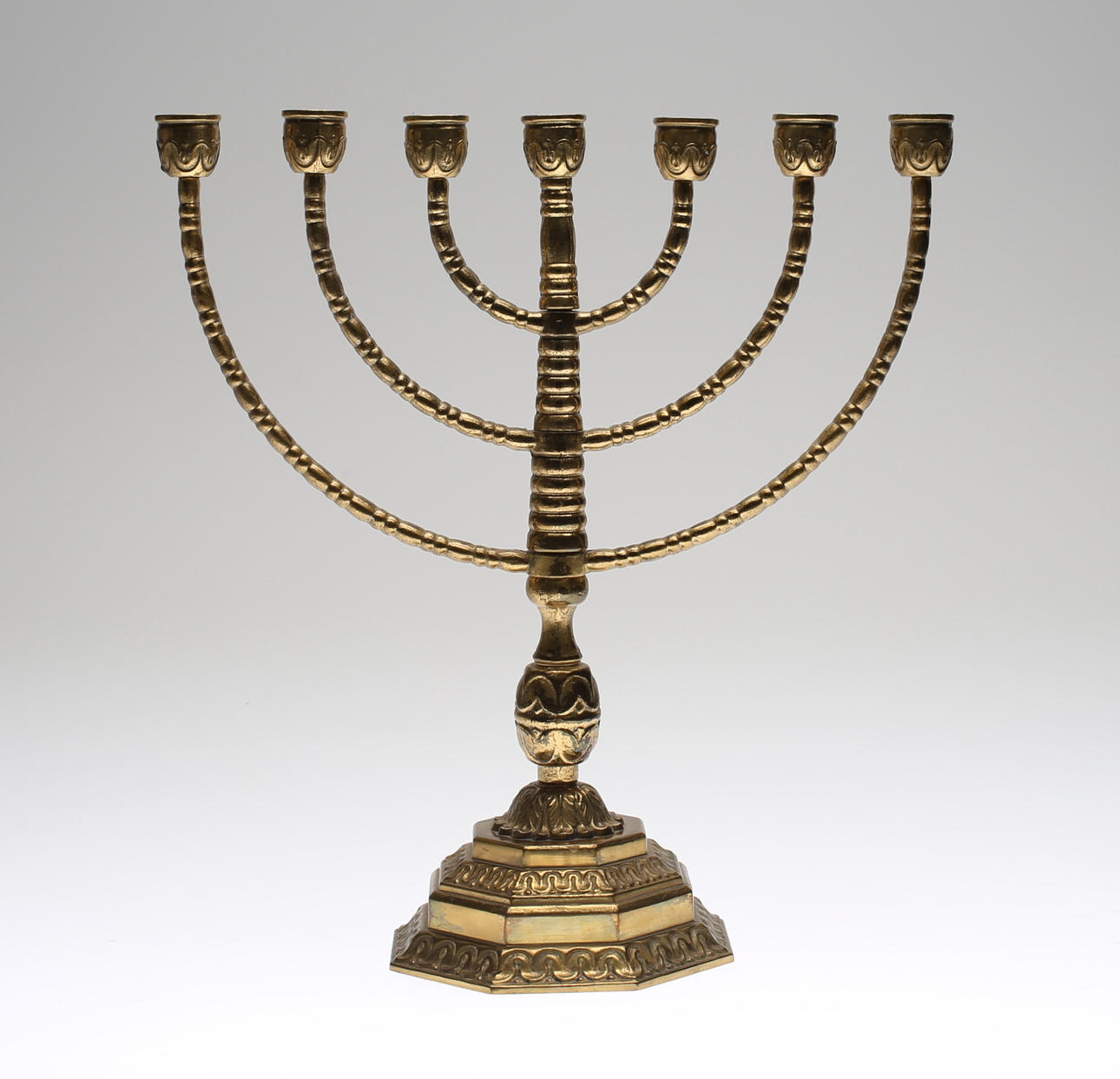 LJUSSTAKE, s.k Menora, mässing.