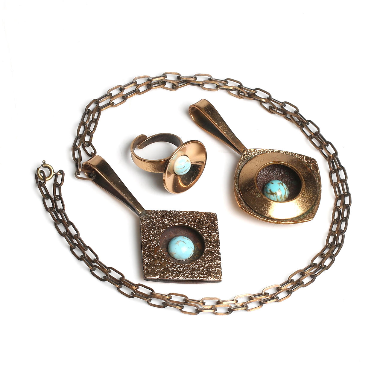 GARNITYR, 3 delar, brons, Karl Erik Palmberg, Alton. 1970-tal.