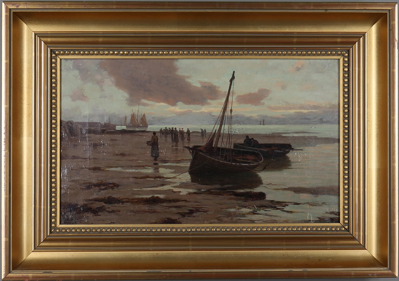 JOHN MILLER. Marinmotiv, olja på duk, signerad, England, 1800-tal.