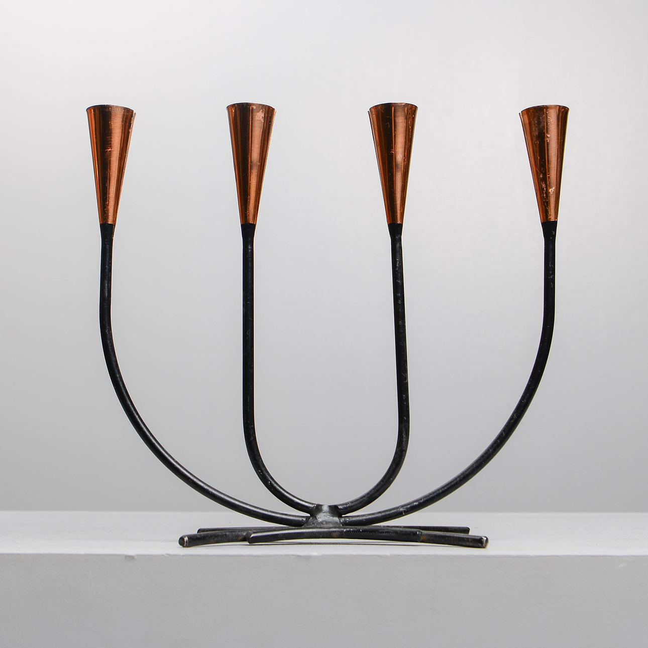 KANDELABER, smide & koppar, 1950/60-tal.