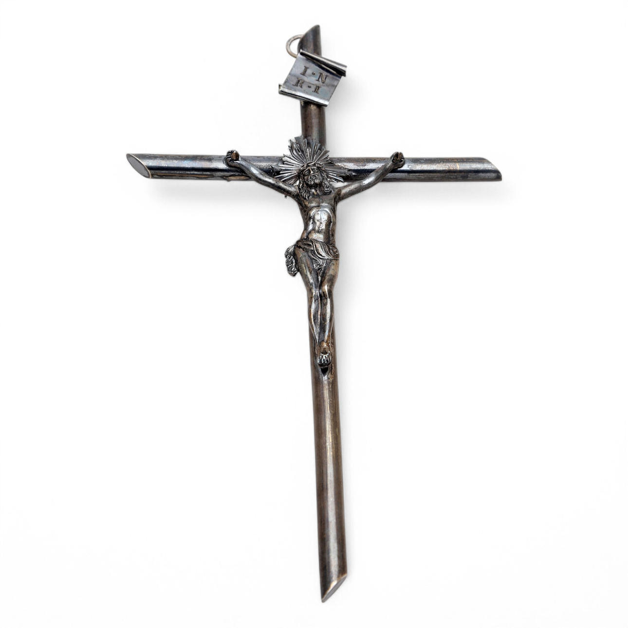 Crucified Christ in silver, 20th Century.