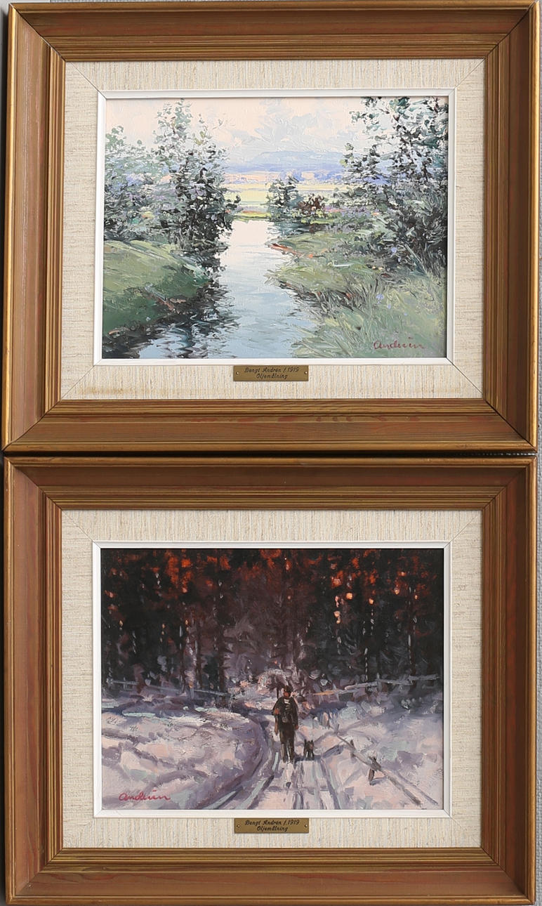 BENGT ANDRÉN. Olja på duk, 2 st, signerade.