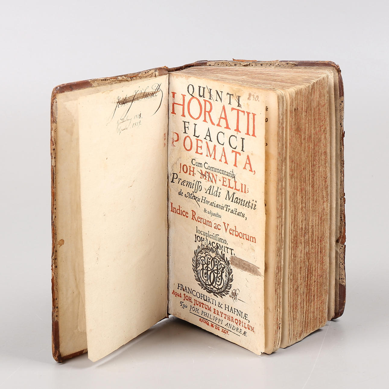 QUINTI HORATII FLACCI POEMATA, libro, 1695.