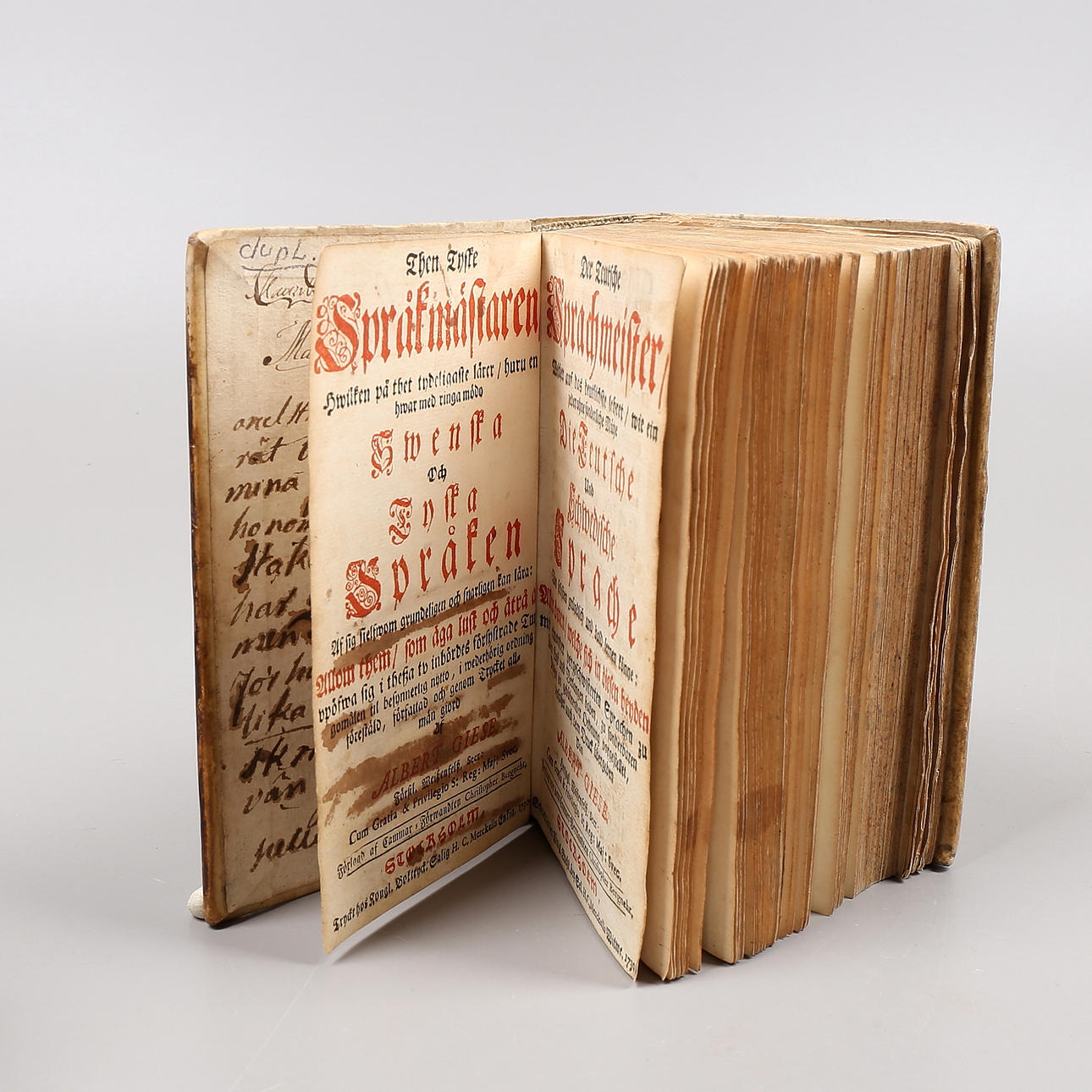 THEN THE GERMAN LANGUAGE MASTER, book, Albert Giese, 1730.