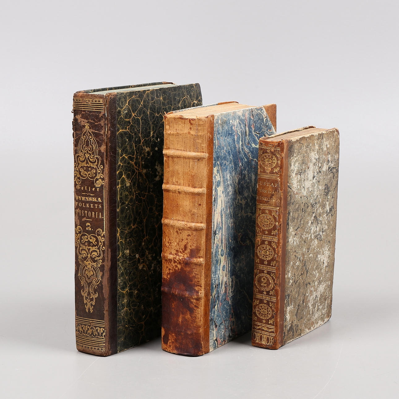 Ein Satz von drei Büchern, 1700/19. Jahrhundert.