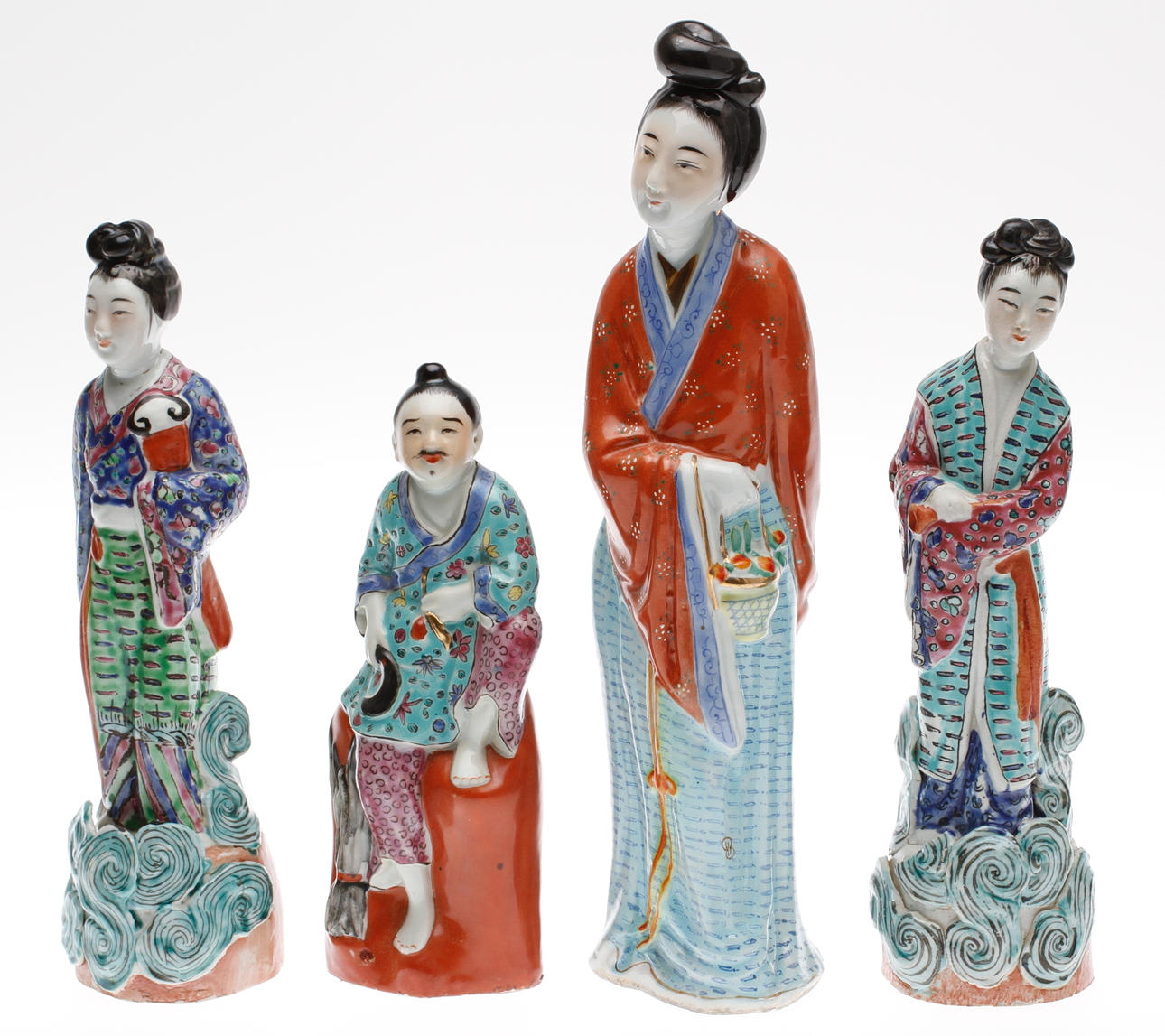 FIGURINER, 4 st, keramik, Kina.