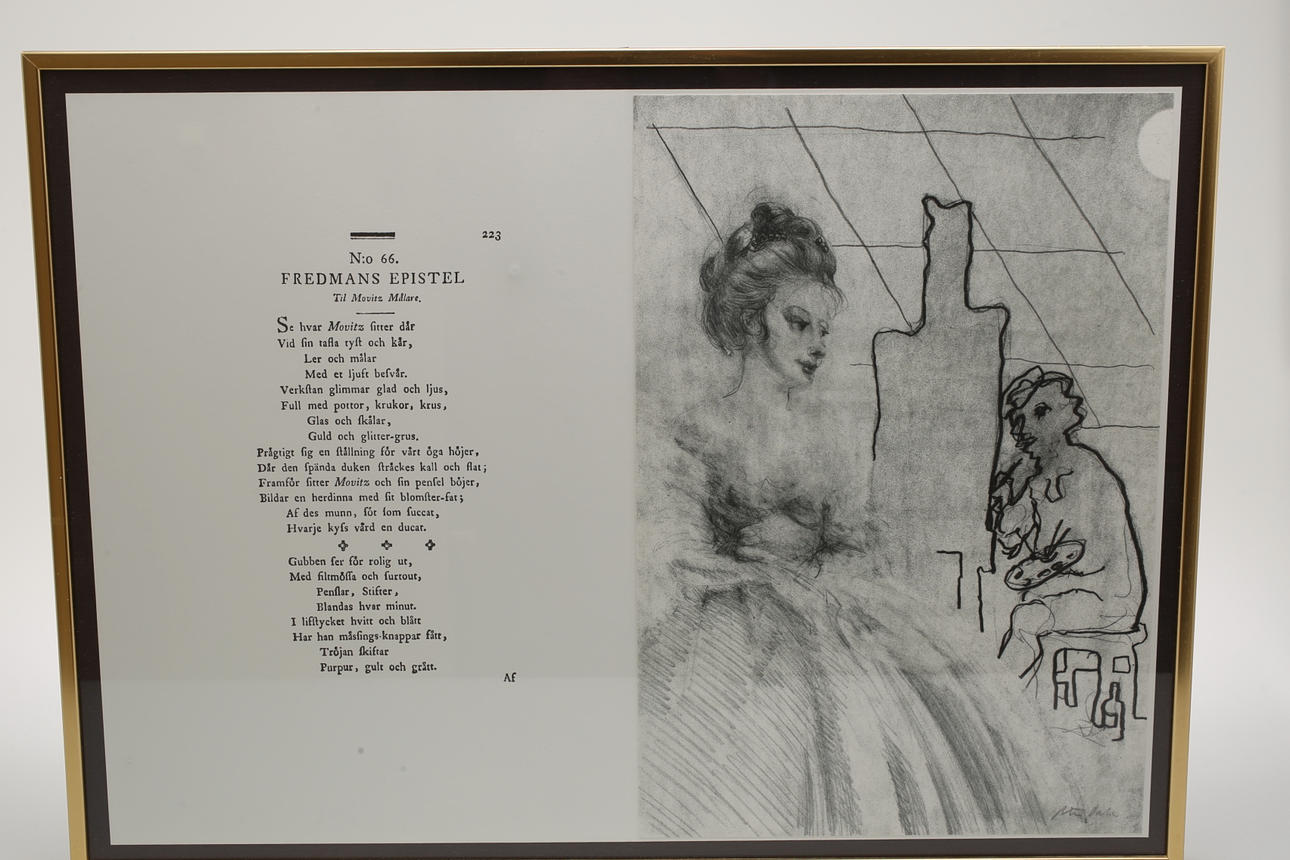 PETER DAHL. Signerad färglitografi ur mappen "Bellmans epistlar".