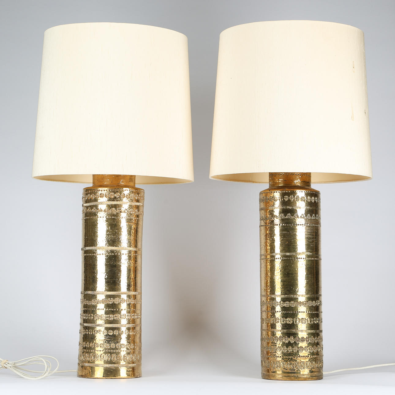 TABLE LAMPS, a pair, Bitossi, Bergboms, labeled.